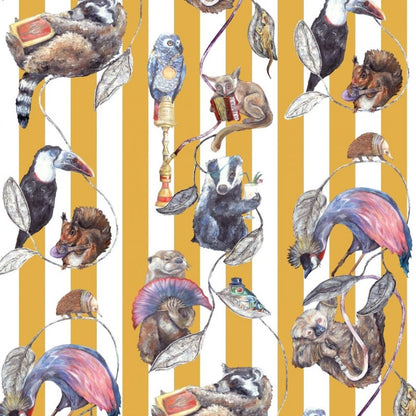 Hackney Empire Stripe Wallpaper - Ochre - House of Hackney - 1-WA-HAC-DI-OCH-STR