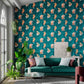 Halfmoon Wallpaper - Azurite/ Coral - Harlequin - HTEW112767