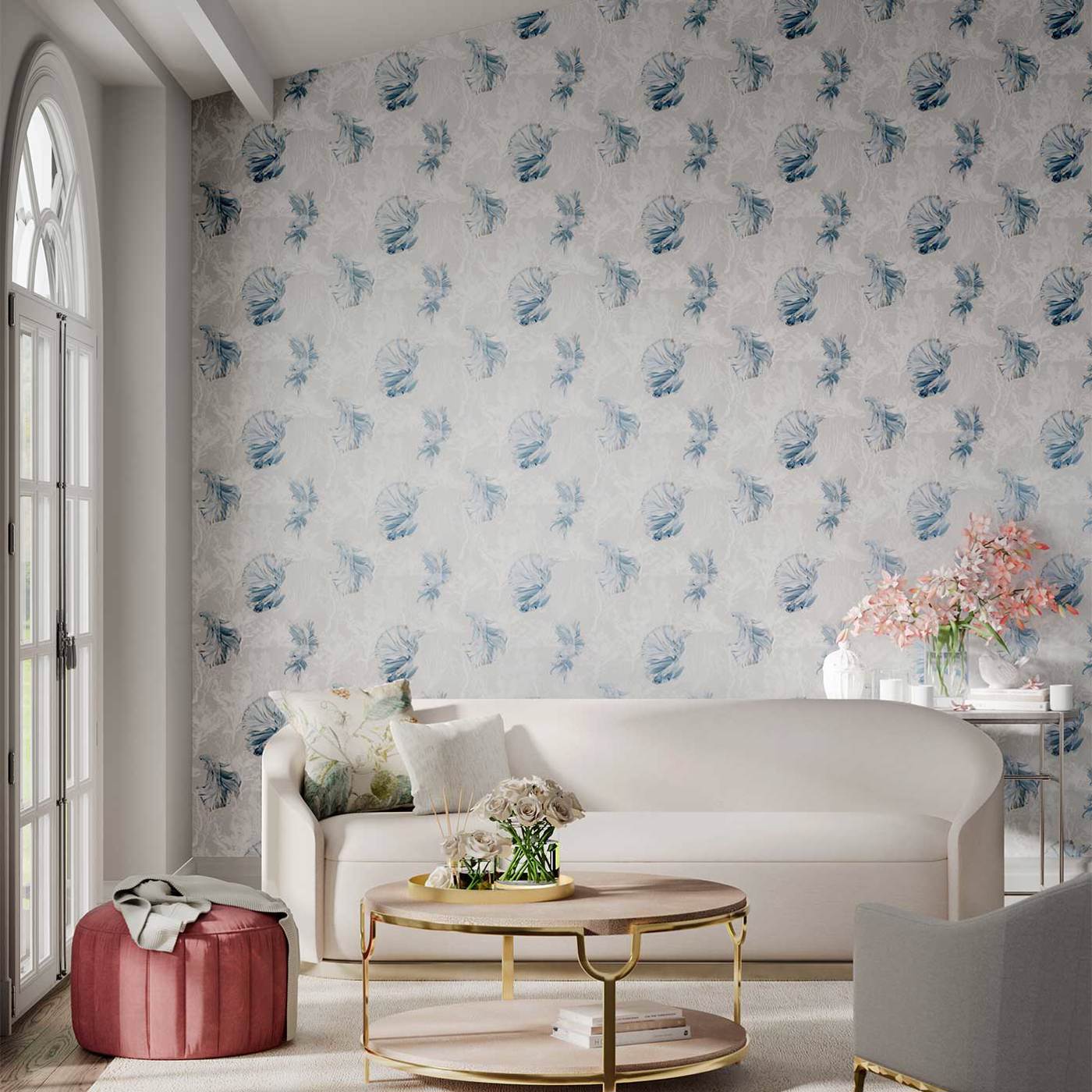 Halfmoon Wallpaper - Stillness/Indigo - Harlequin - HTEW112766