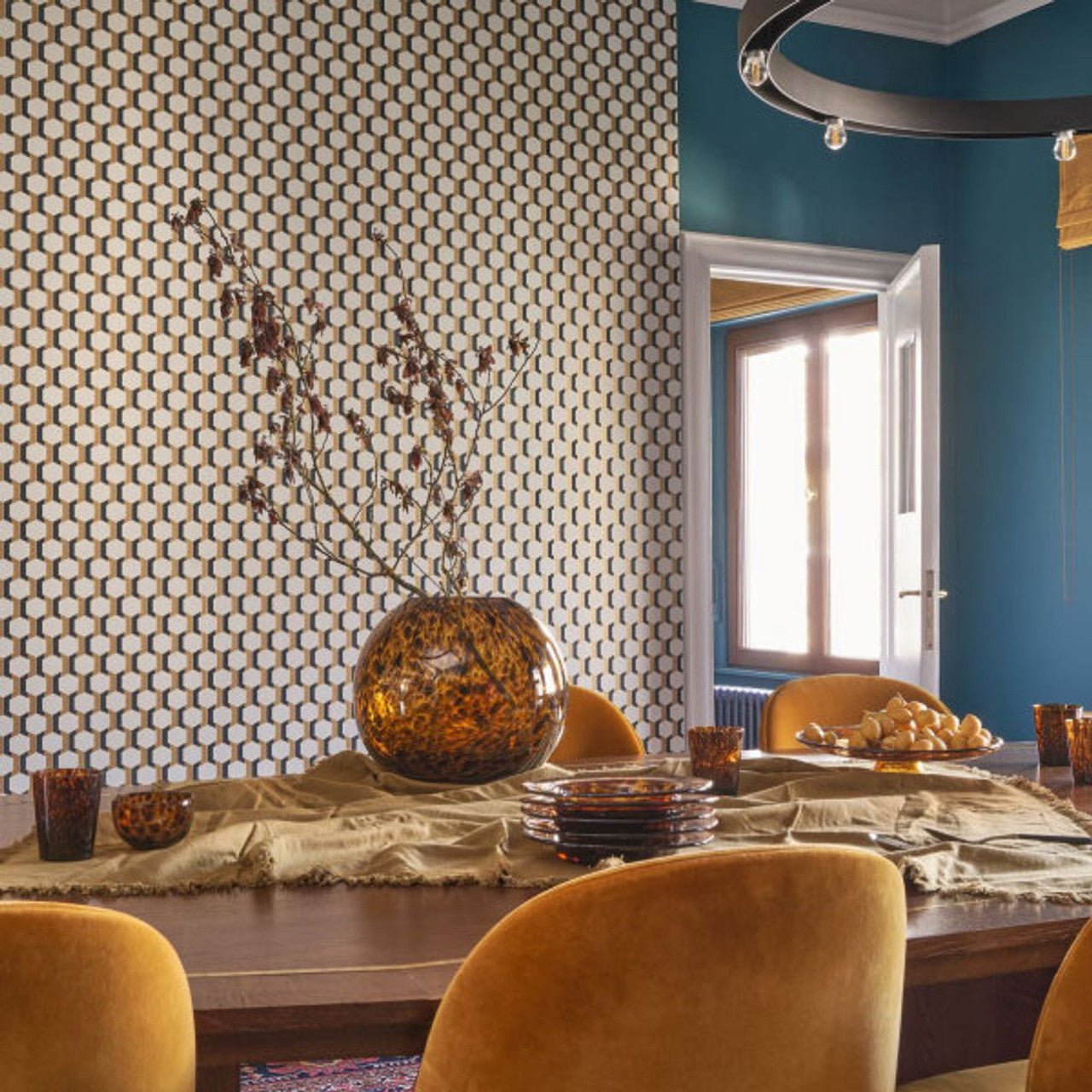 Hamilton Derby Wallpaper - Mordore - Casadeco - 89302640 - Premier Wallcovering