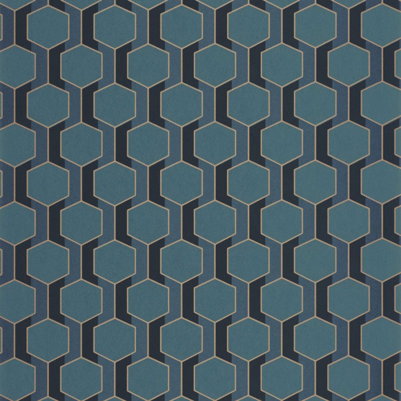 Hamilton Derby Wallpaper - Bleu Paon - Casadeco - 89306914 - Premier Wallcovering