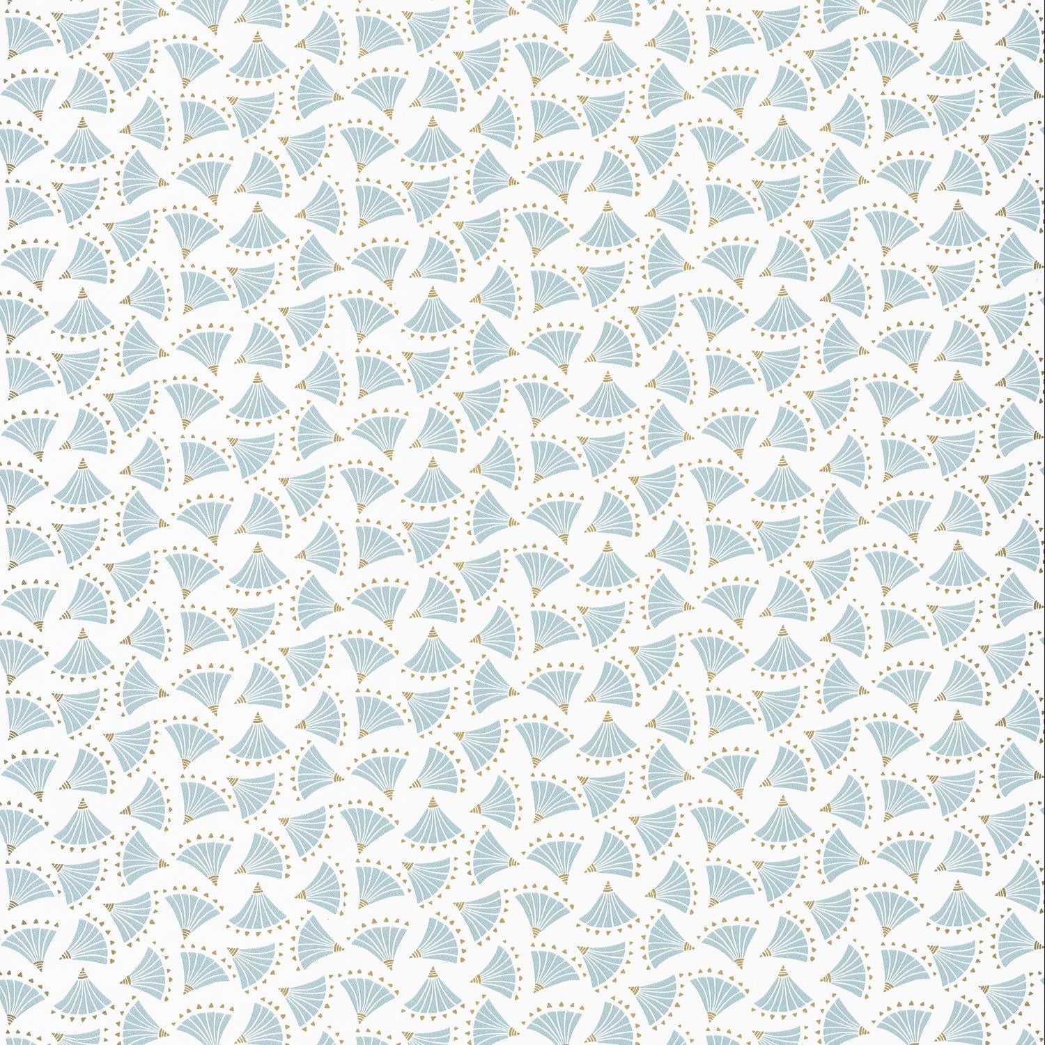 Hanami Origami Wallpaper - Bleu Clair/ Gold - Caselio - 100366100