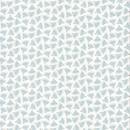 Hanami Origami Wallpaper - Bleu Clair/ Gold - Caselio - 100366100