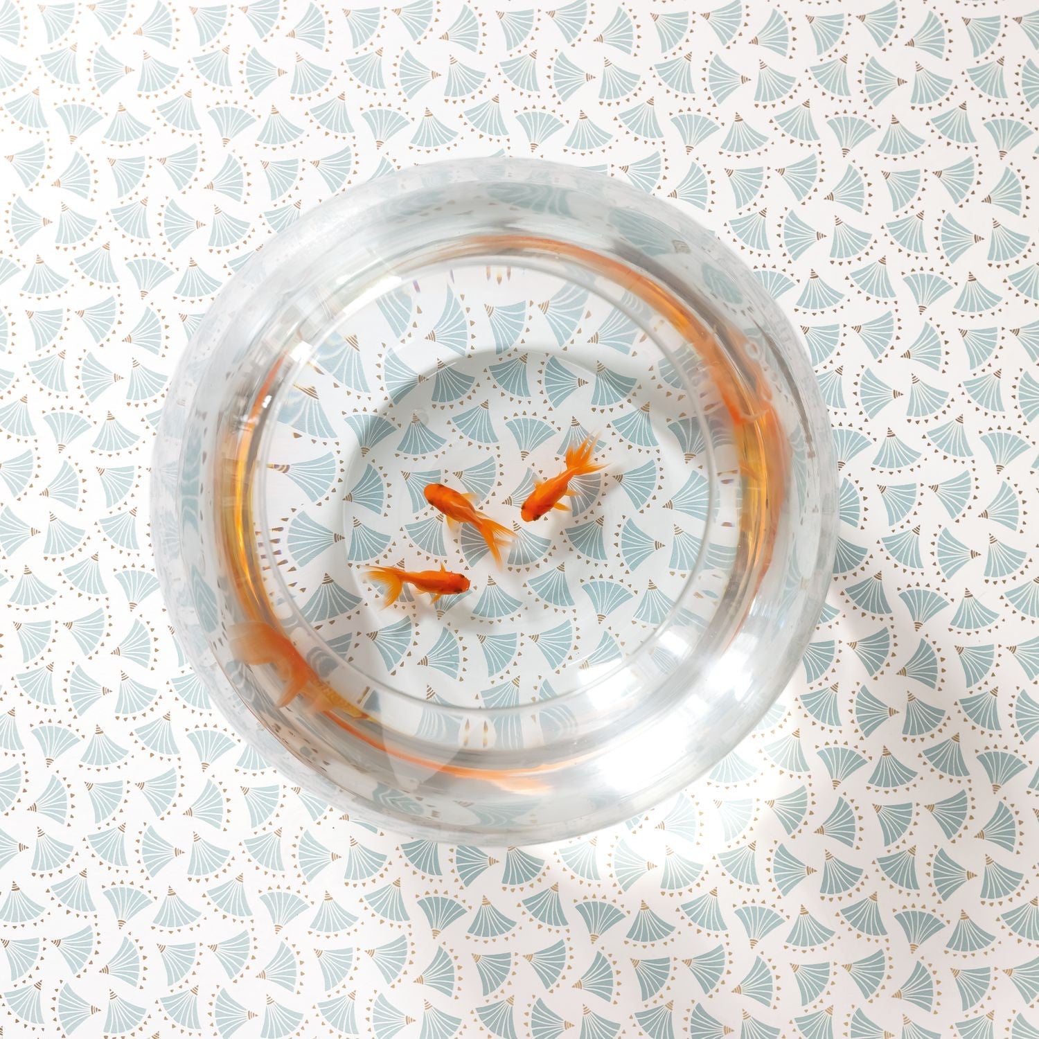 Hanami Origami Wallpaper - Bleu Clair/ Gold - Caselio - 100366100