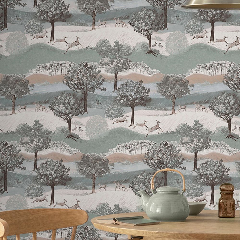 Hartingdon Wallpaper - Jade Green - Laura Ashley - 119858 - Premier Wallcovering