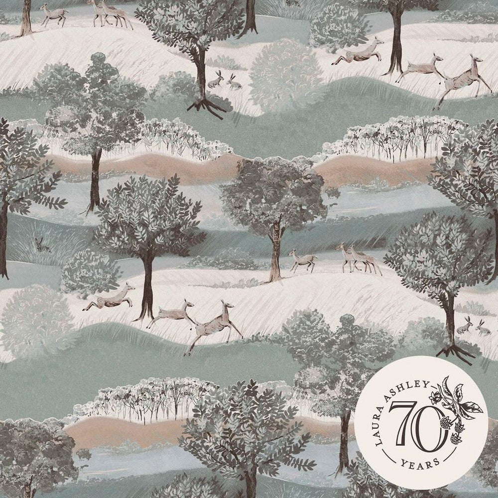 Hartingdon Wallpaper - Jade Green - Laura Ashley - 119858 - Premier Wallcovering