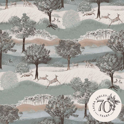 Hartingdon Wallpaper - Jade Green - Laura Ashley - 119858 - Premier Wallcovering