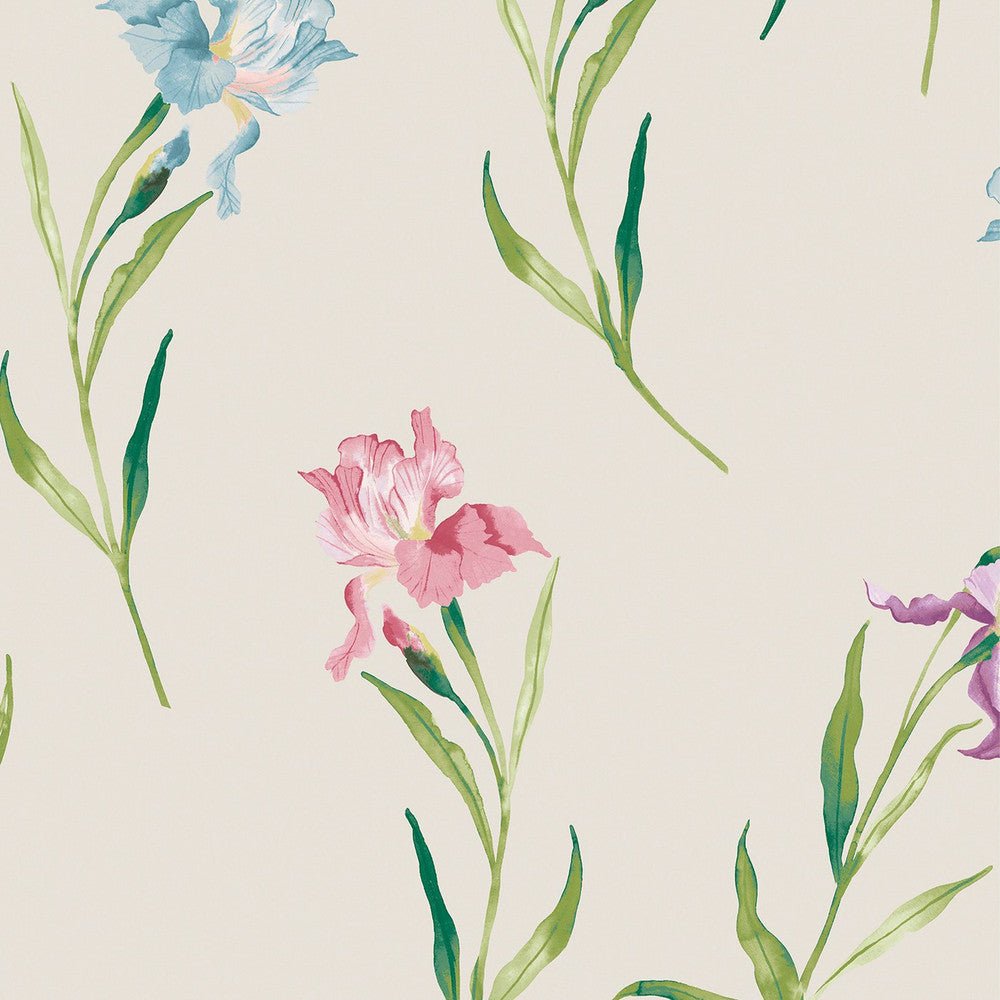 Hawling Irises Wallpaper - Soft Natural - Laura Ashley - 127400 - Premier Wallcovering