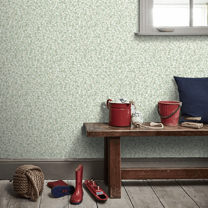 Hazel Wallpaper - Light Green - Boråstapeter - 7662 - Premier Wallcovering