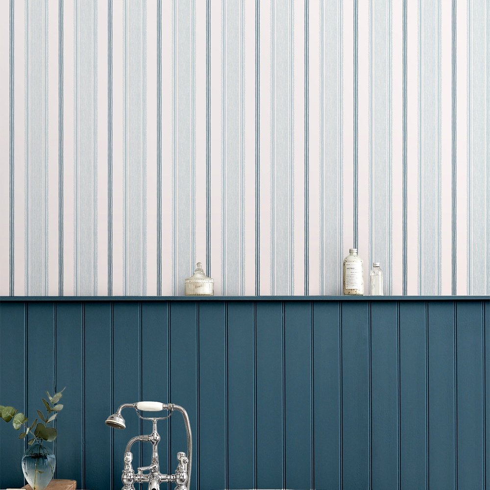 Heacham Stripe Wallpaper - Seaspray - Laura Ashley - 115271 - Premier Wallcovering
