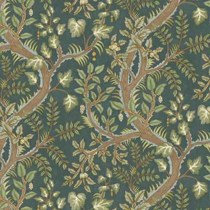 Hedgerow Wallpaper - Teal - Josephine Munsey - JMW-103601 - Premier Wallcovering