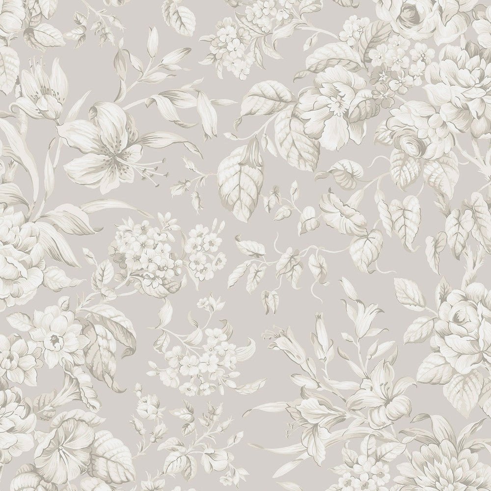 Heledd Blooms Wallpaper - Dove Grey - Laura Ashley - 122762 - Premier Wallcovering