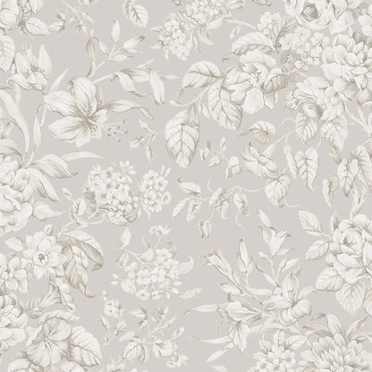 Heledd Blooms Wallpaper - Dove Grey - Laura Ashley - 122762 - Premier Wallcovering