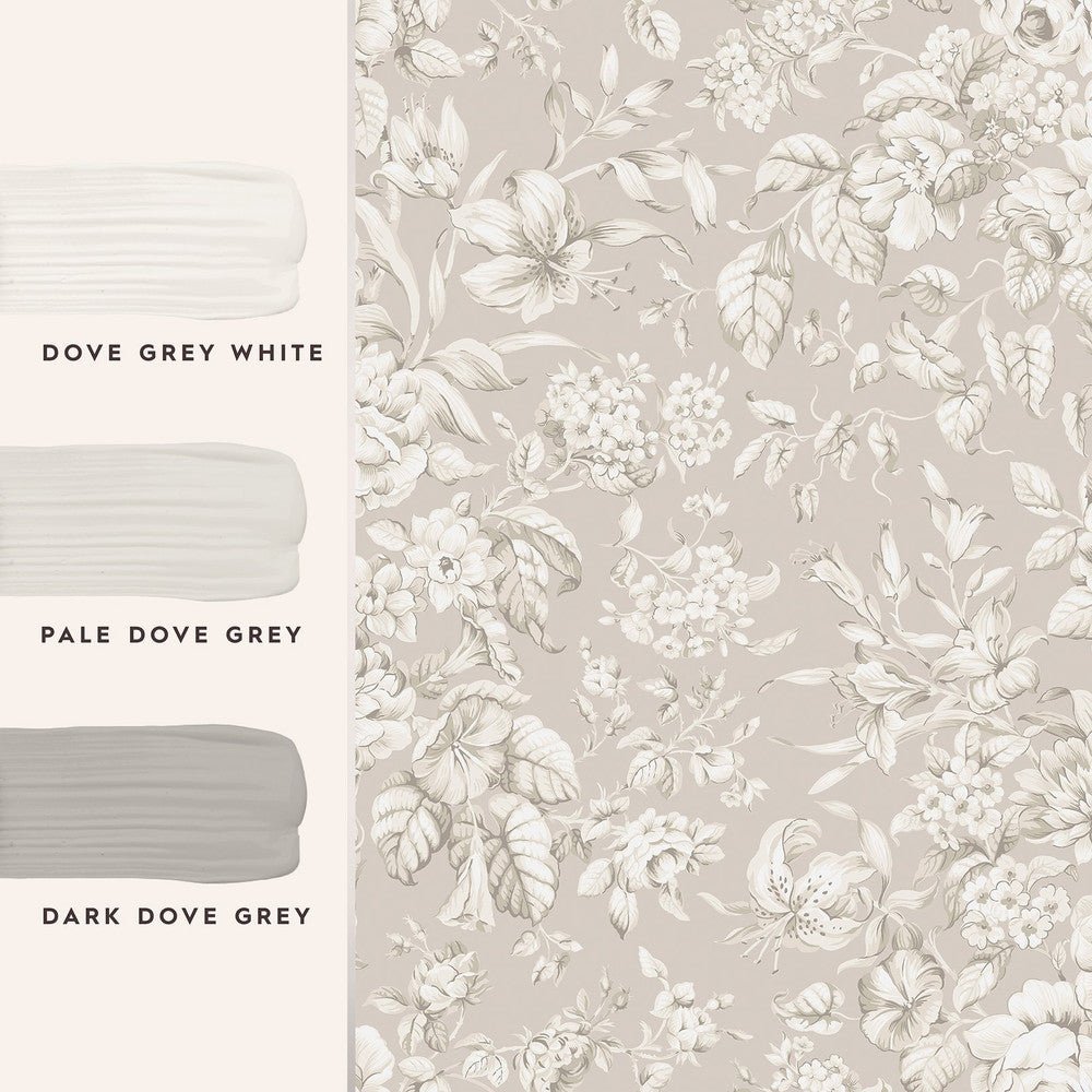 Heledd Blooms Wallpaper - Dove Grey - Laura Ashley - 122762 - Premier Wallcovering