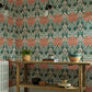 Helena Wallpaper - Peach/Teal - 217361 - Morris & Co - Premier Wallcovering