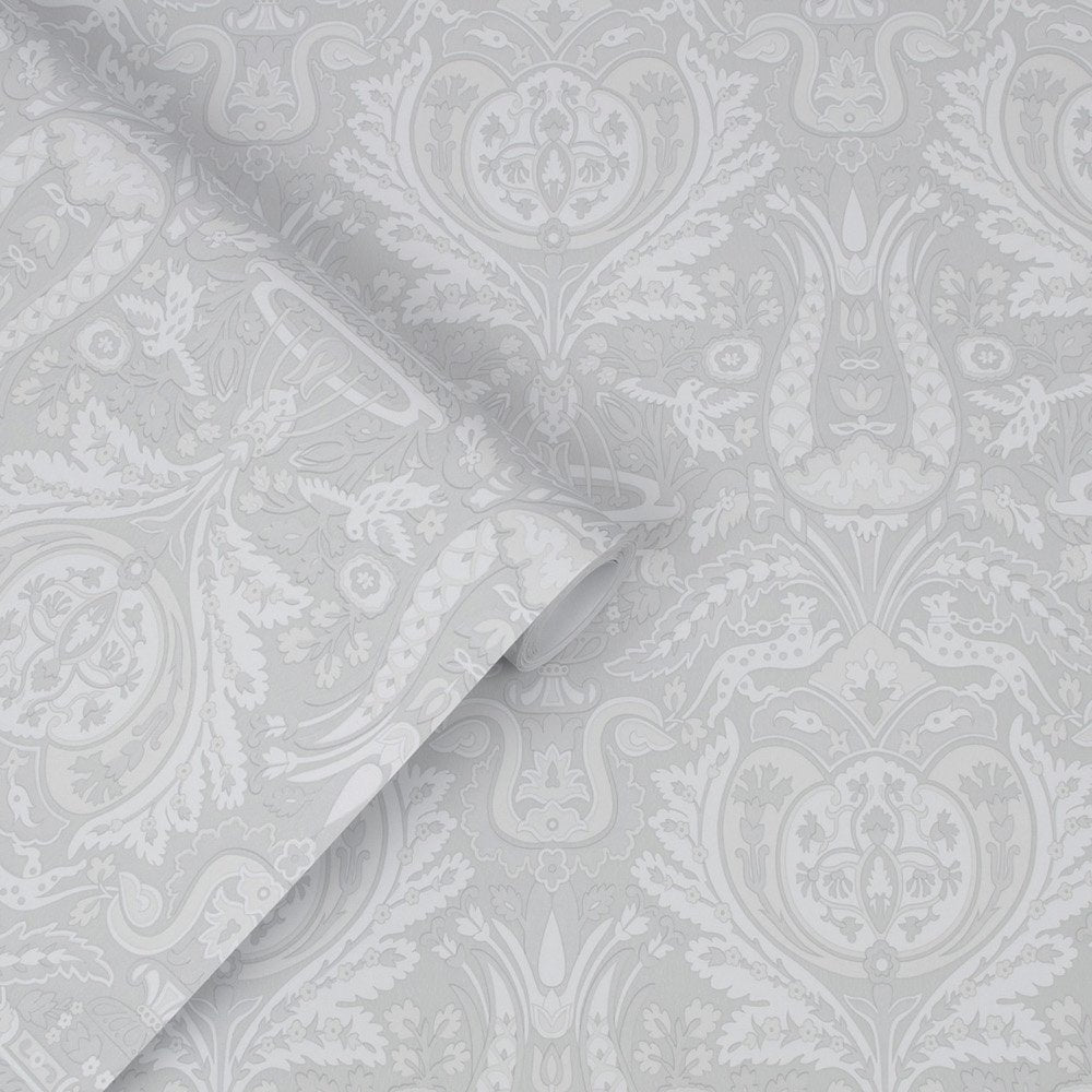 Heraldic Damask Wallpaper - Slate Grey - Laura Ashley - 113410 - Premier Wallcovering