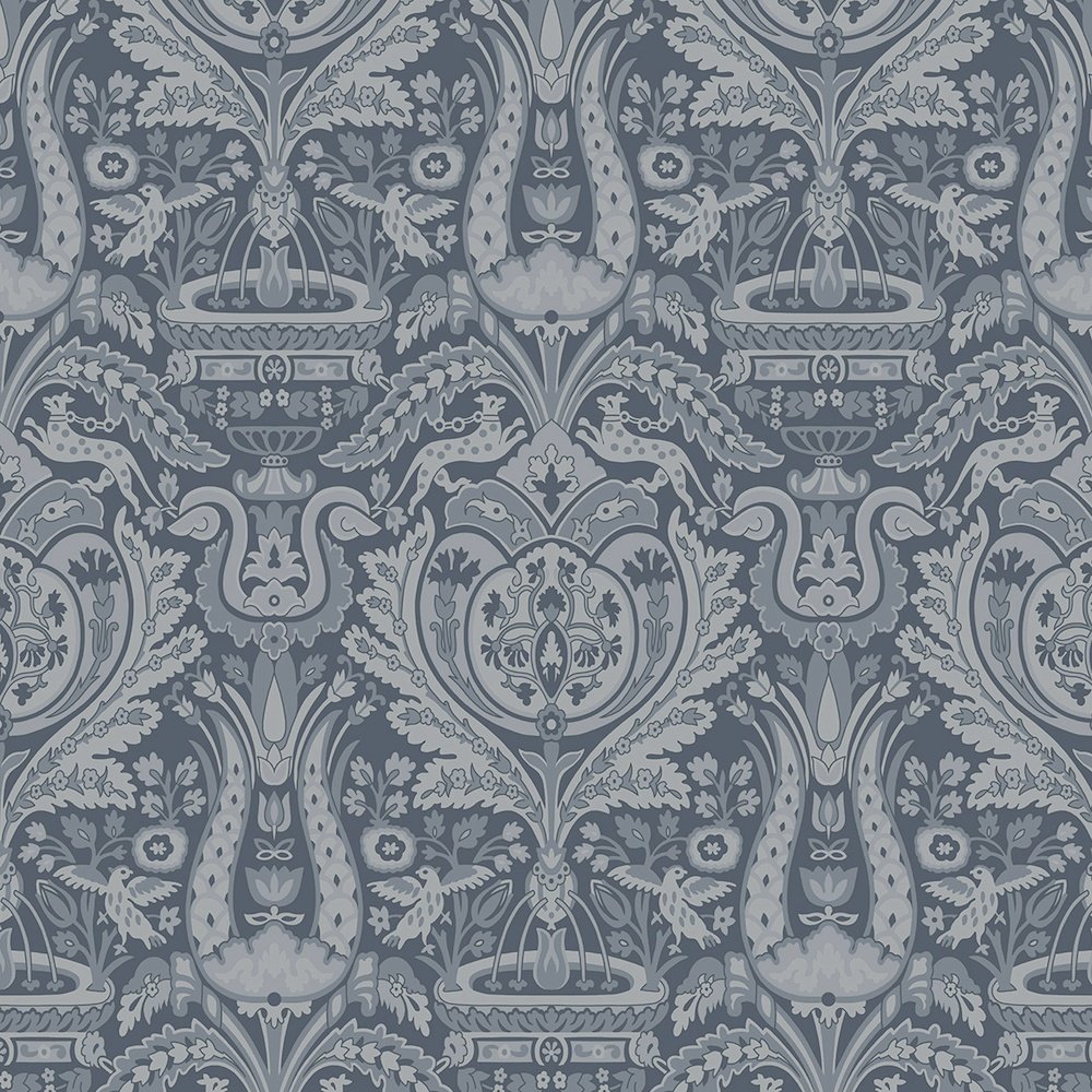 Heraldic Damask Wallpaper - Dusky Seaspray - Laura Ashley - 113409 - Premier Wallcovering