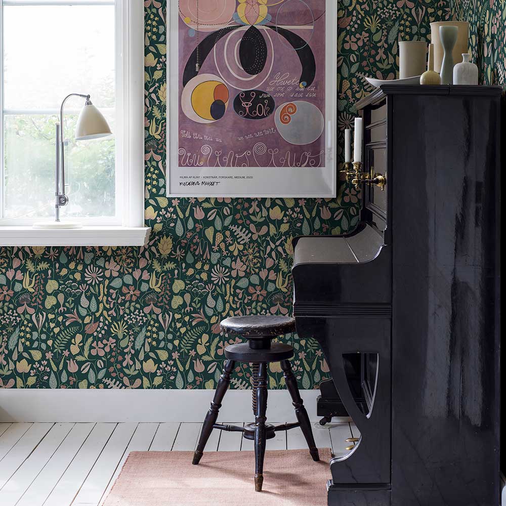 Herbarium Wallpaper - Green multi - coloured - Boråstapeter - 1976 - Premier Wallcovering