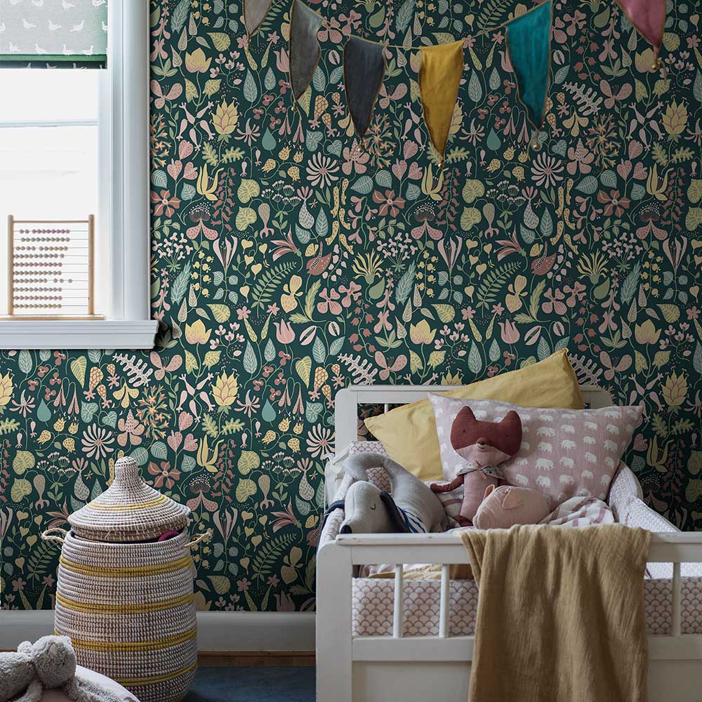 Herbarium Wallpaper - Green multi - coloured - Boråstapeter - 1976 - Premier Wallcovering