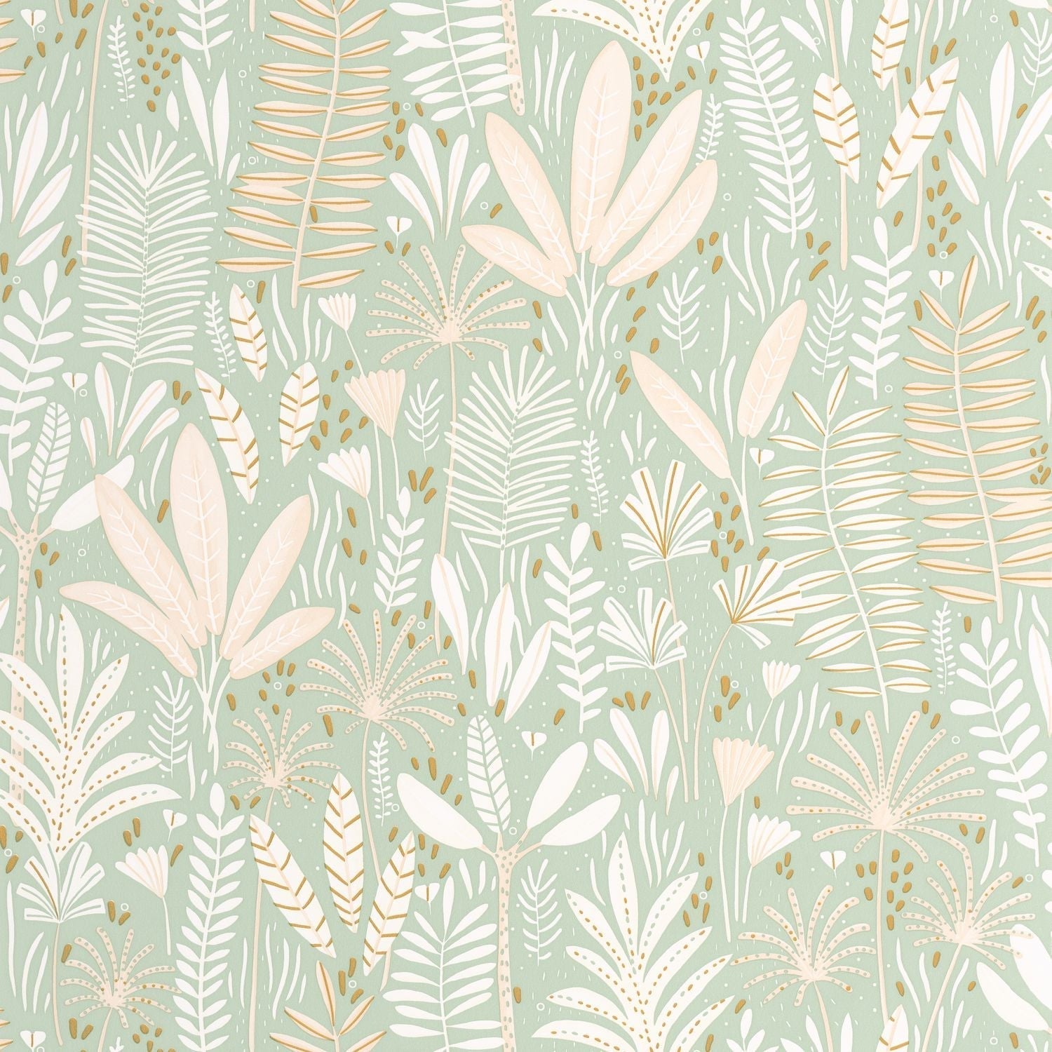Herbes Folles Wallpaper - Vert Amande - Caselio - 105727010