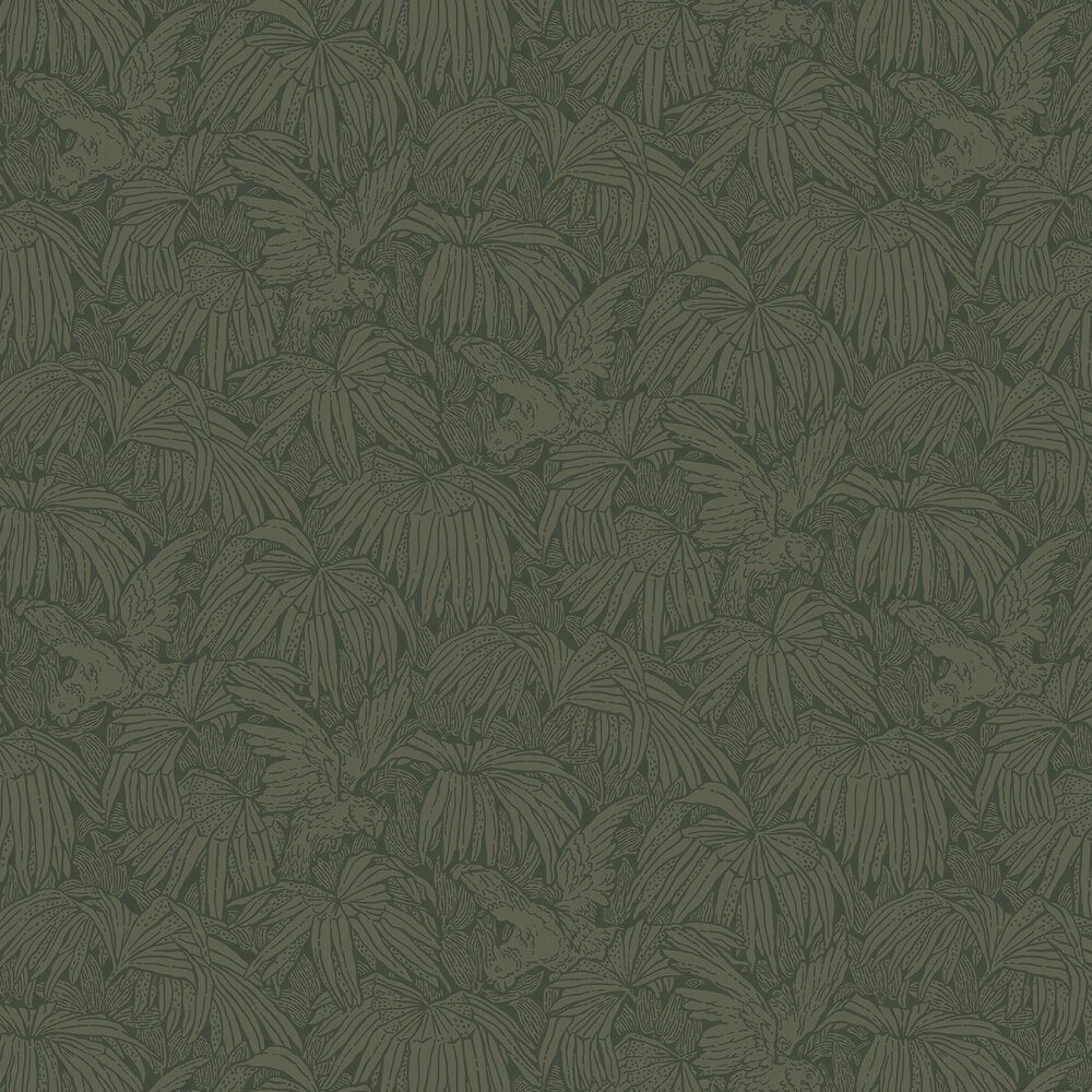 Hidden Parrot Wallpaper - Green - Boråstapeter - 2277 - Premier Wallcovering