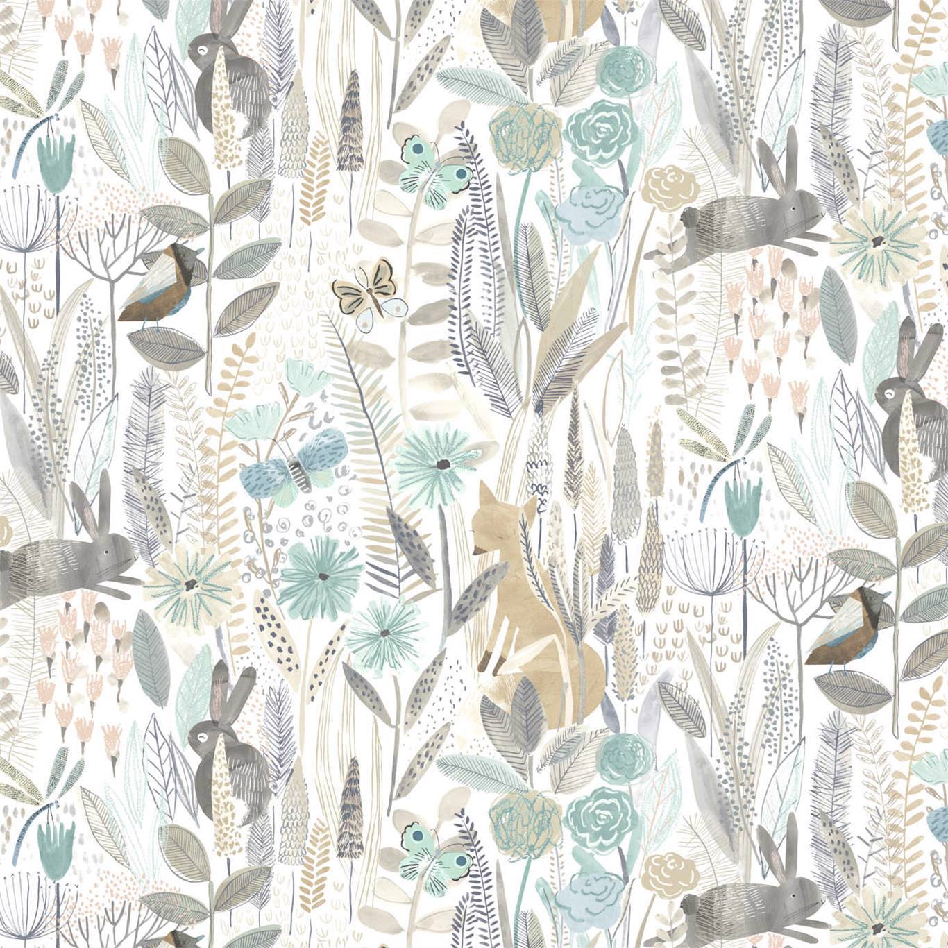 Hide and Seek Wallpaper - Linen/Duck Egg/Stone - Harlequin - HLTF112634