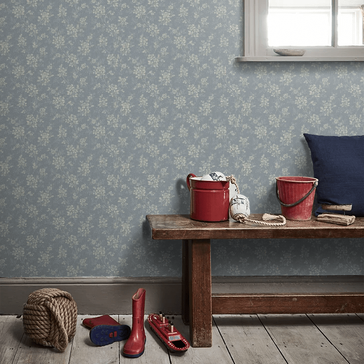 Hip Rose Wallpaper - Light Blue - Boråstapeter - 4728 - Premier Wallcovering