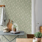 Hip Rose Wallpaper - Green - Boråstapeter - 1182 - Premier Wallcovering