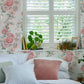Hollyhocks Wallpaper - Coral Pink - Laura Ashley - 118479 - Premier Wallcovering