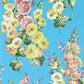 Hollyhocks Wallpaper - Fire Pink/Bright Blue - DOSW217033 - Sanderson