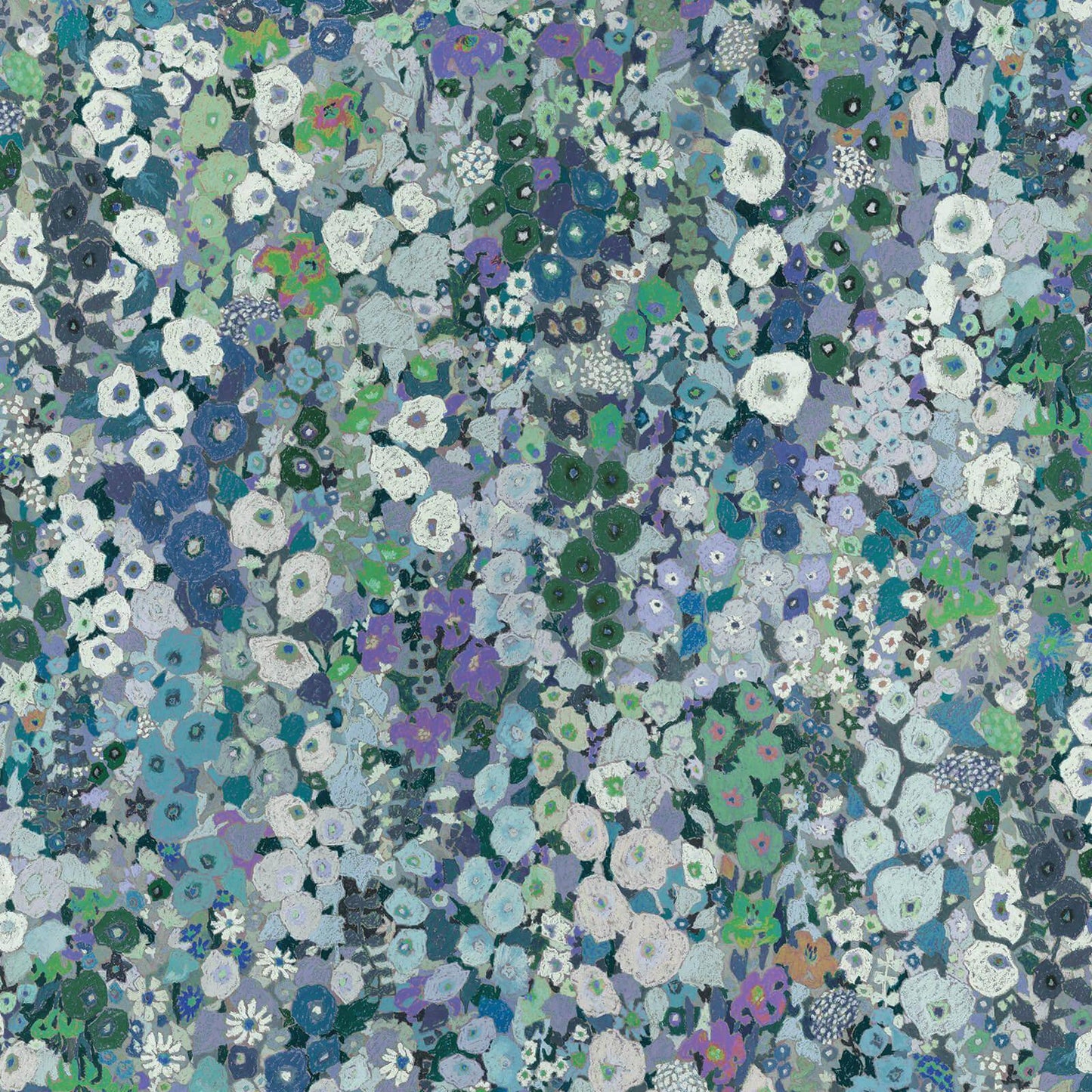 Hollyhocks Wallpaper - Dew - House of Hackney - 1-WA-HOL-DI-DEW-XXX
