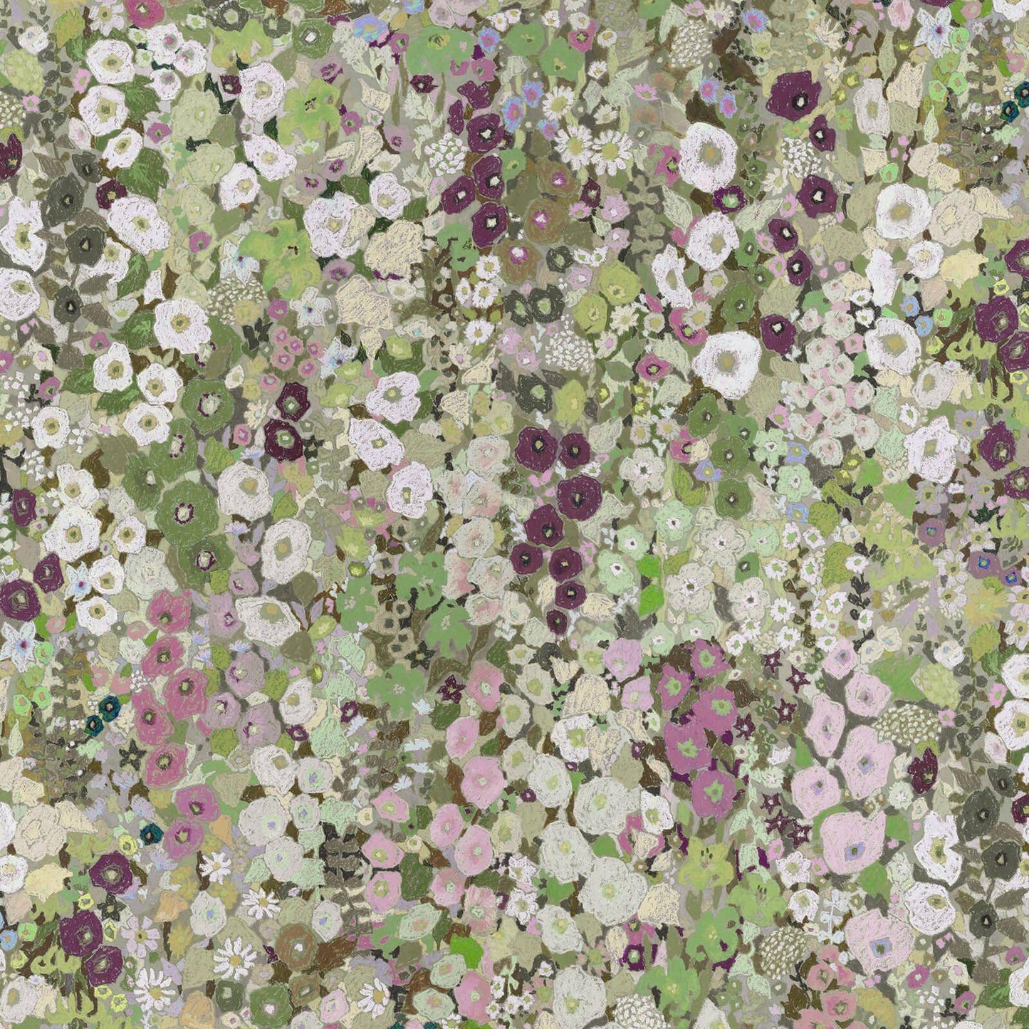 Hollyhocks Wallpaper - Meadow - House of Hackney - 1-WA-HOL-DI-MEA-XXX