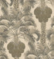 Hollywood Palm Wallpaper - Metallic Silver & Charcoal on Parchment - 113/1003 - Cole & Son - Premier Wallcovering