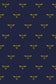 Honey Bee Velvet Fabric - Black & Pale Gold on Navy - Timorous Beasties - VHYB/8818/05 - Premier Wallcovering