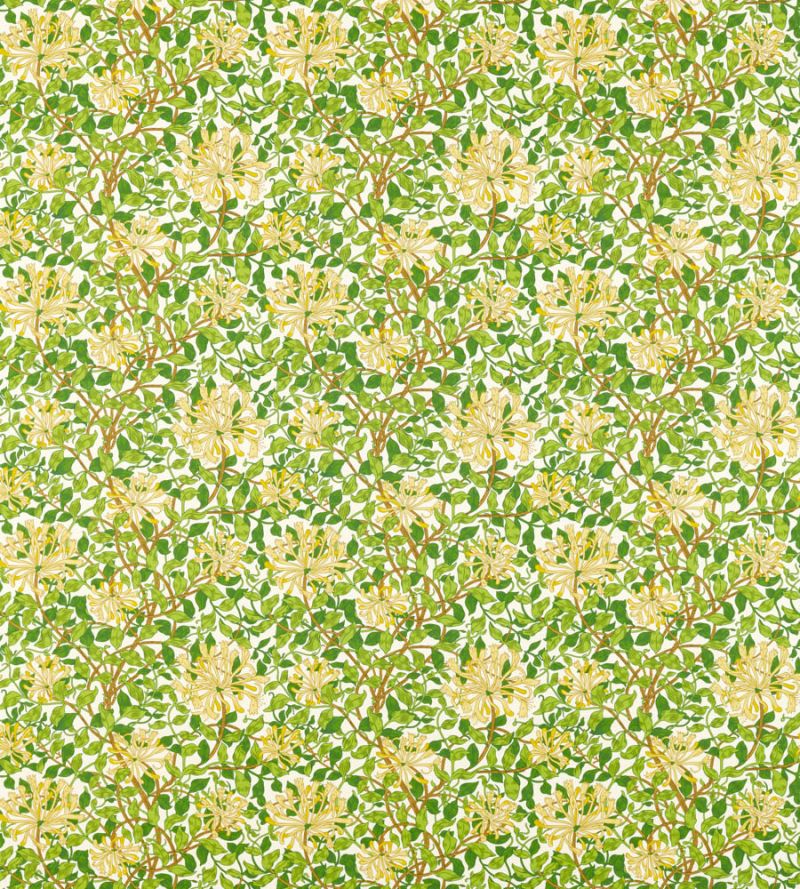 Honeysuckle Fabric - Cream/Chocolate - Morris & Co - 226984 - Premier Wallcovering