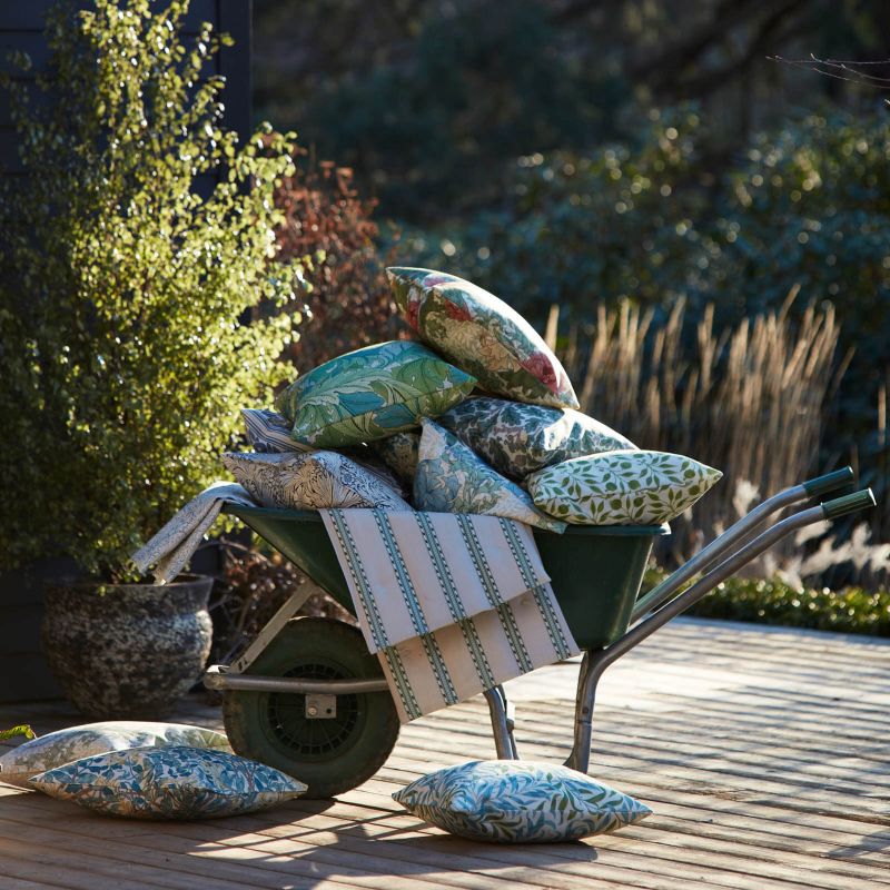 Honeysuckle Outdoor Fabric - Sage/Clay - Morris & Co - 227122 - Premier Wallcovering