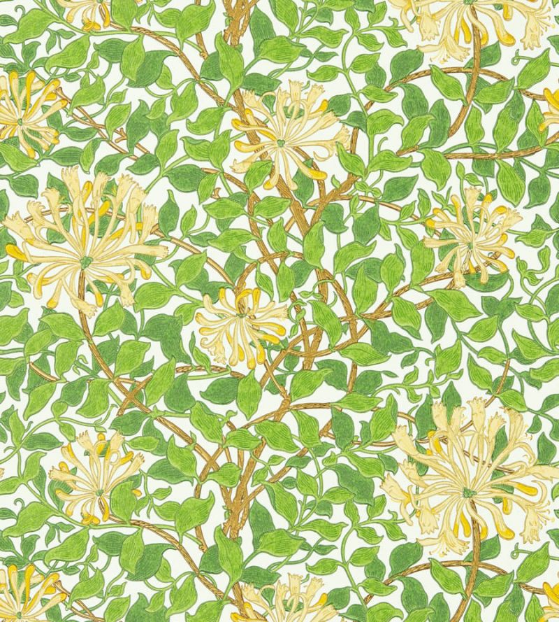 Honeysuckle Wallpaper - Cream/Chocolate - 217095 - Morris & Co - Premier Wallcovering