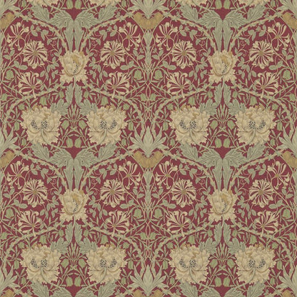 Honeysuckle & Tulip Wallpaper - Red/Gold - Morris & Co - 214700 - Morris Wallpaper