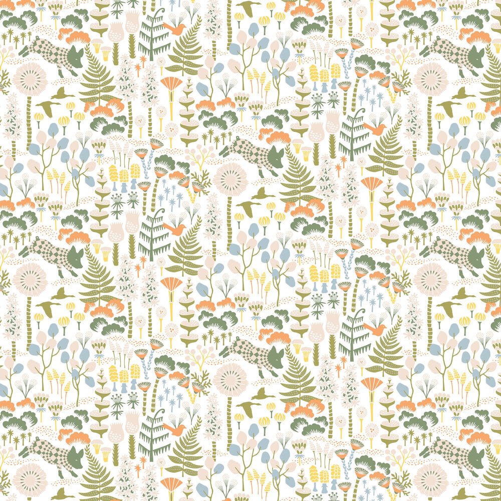 Hoppmosse Wallpaper - White - Boråstapeter - 1450 - Premier Wallcovering