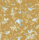 Hummingbirds Wallpaper - Ice Blue on Metallic Gold - 124/1006 - Cole & Son - Premier Wallcovering