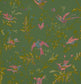 Hummingbirds Wallpaper - Fuchsia on Racing Green - 124/1005 - Cole & Son - Premier Wallcovering