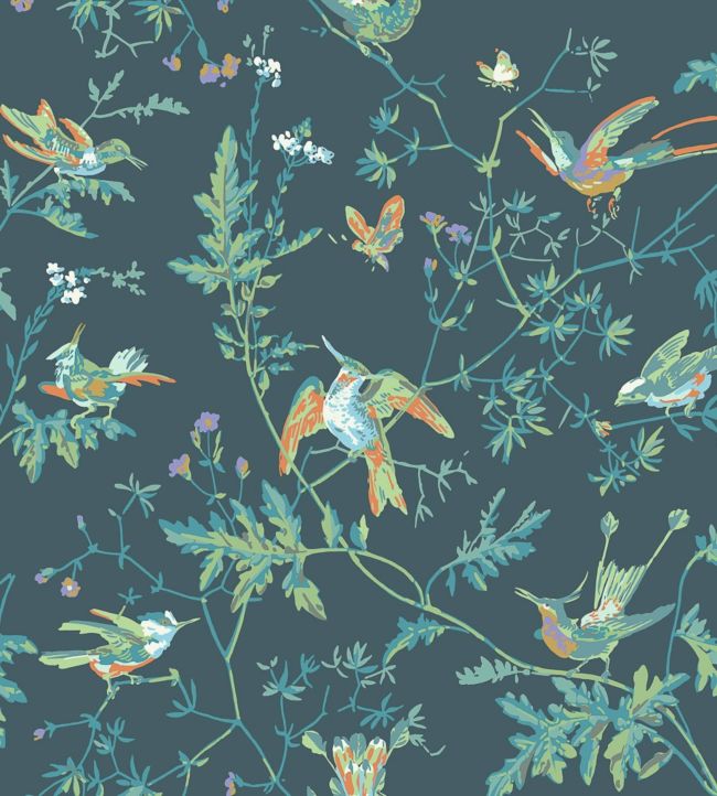 Hummingbirds Wallpaper - Viridian - 112/4014 - Cole & Son - Premier Wallcovering