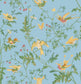 Hummingbirds Wallpaper - Buttercup Yellow on Cornflower Blue - 124/1004 - Cole & Son - Premier Wallcovering