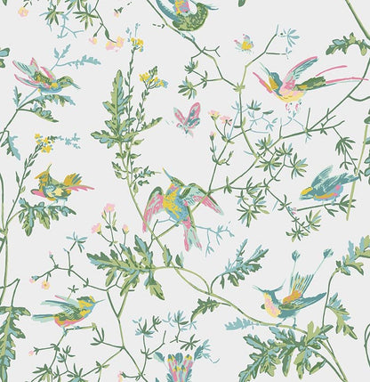 Hummingbirds Wallpaper - Green & Pink - 112/4015 - Cole & Son - Premier Wallcovering