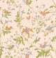 Hummingbirds Wallpaper - Tangerine & Olive on Blush - 124/1002 - Cole & Son - Premier Wallcovering