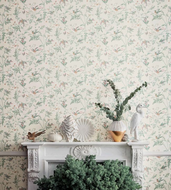 Hummingbirds Wallpaper - Viridian - 112/4014 - Cole & Son - Premier Wallcovering