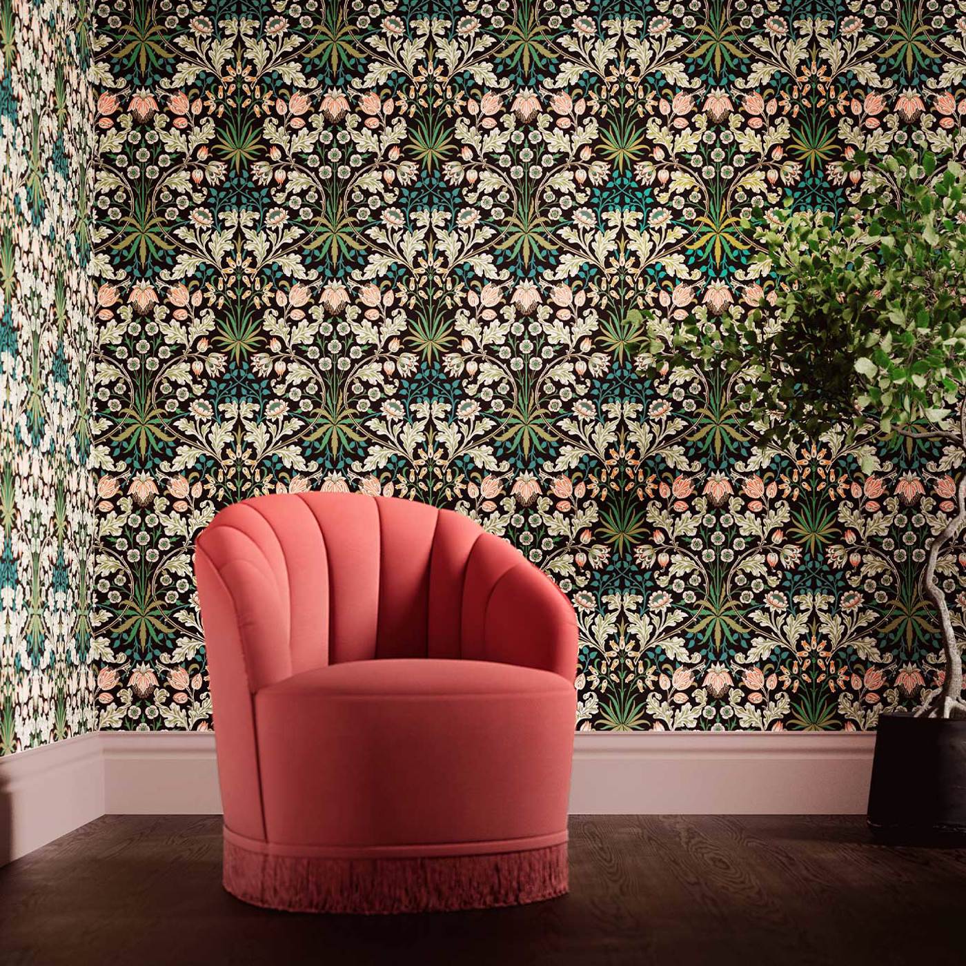Hyacinth Wallpaper - Enchanted Green - 510009 - Morris & Co