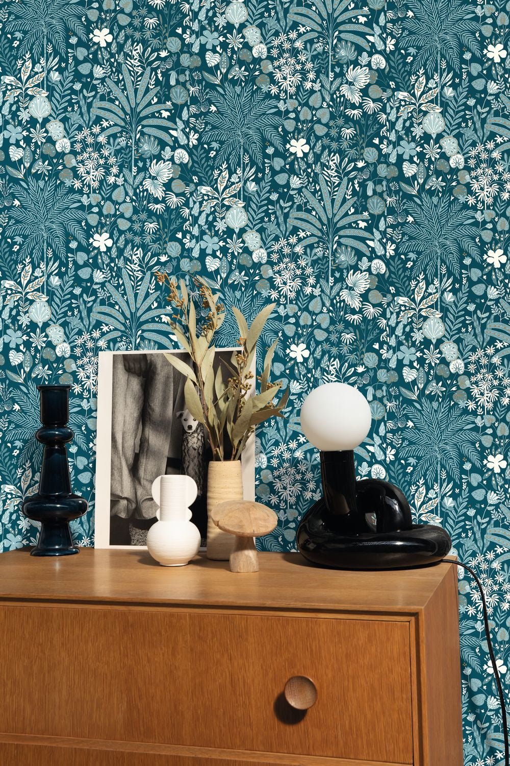 Hygge Hope Wallpaper - Teal Blue - Caselio - 100596120