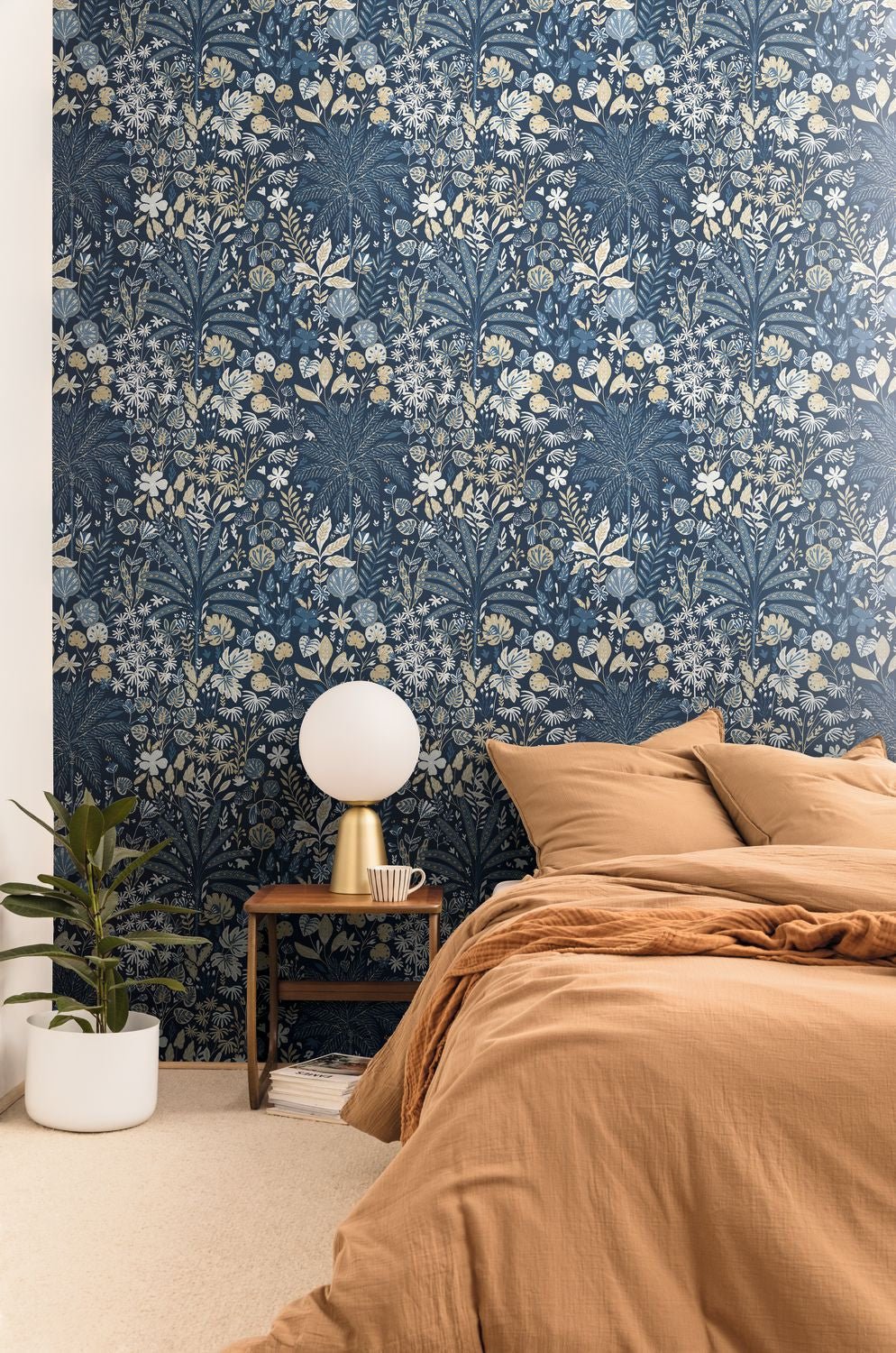 Hygge Hope Wallpaper - Bleu Nuit/ Beige - Caselio - 100596913