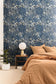 Hygge Hope Wallpaper - Bleu Nuit/ Beige - Caselio - 100596913
